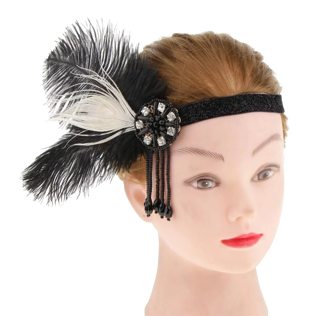 Accesorios para Cabello De Novia Negro de plumas