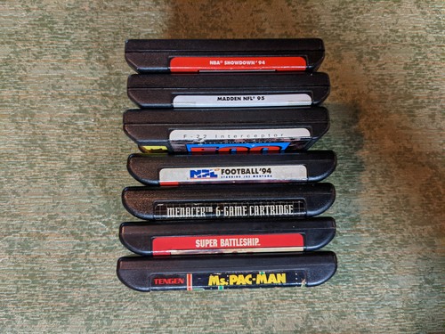 Ms. Pac-man, Super Battleship, Menacer, Madden NFL F-22 NBA Sega Genesis Set Lot - Picture 3 of 5