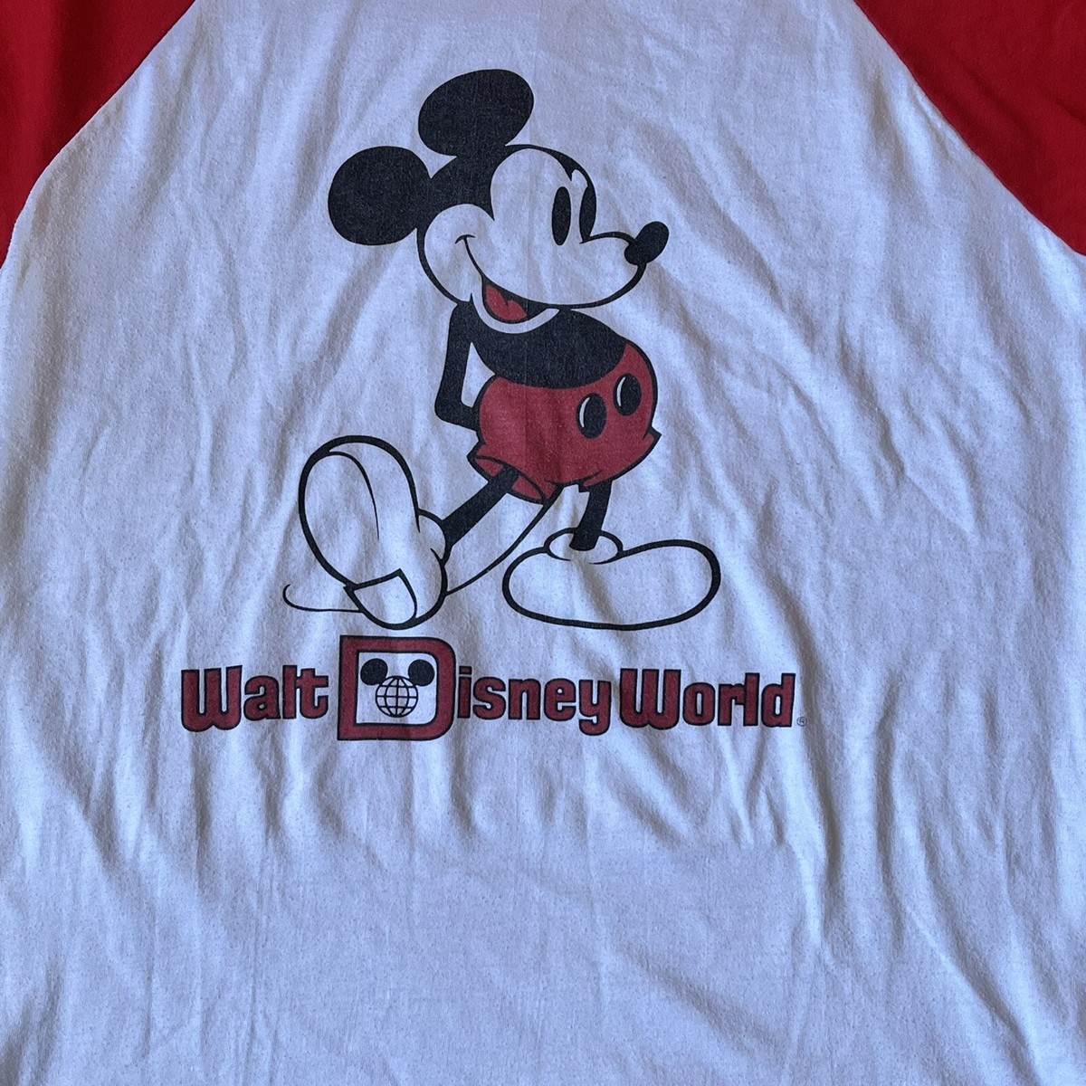 Vintage 70s 80s MICKEY MOUSE Walt Disney World Raglan Ringer