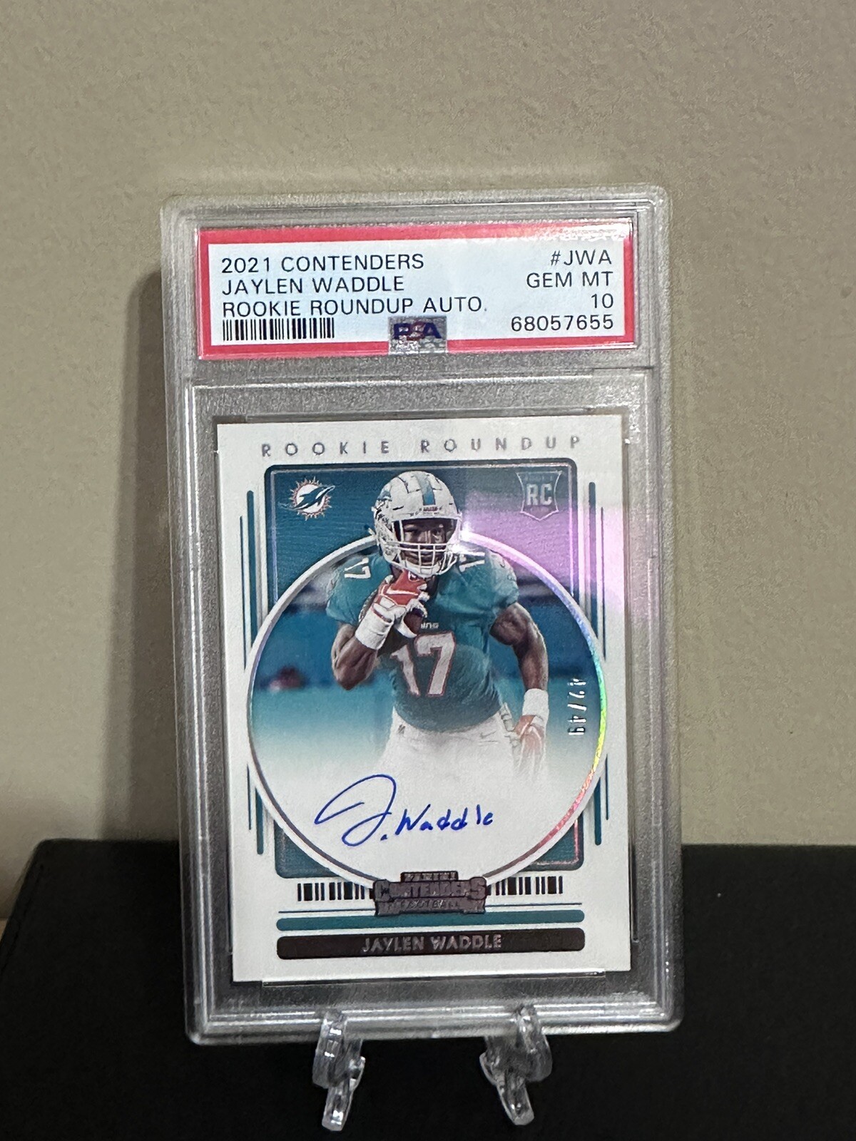 Jaylen Waddle Panini Contenders Rookie Roundup Autographs #JWA Base