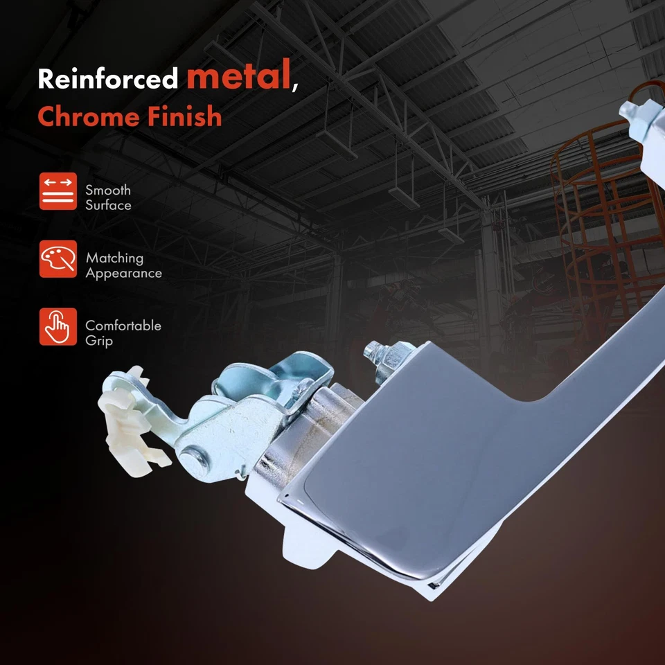 2 件前后镀铬外门把手带锁眼适用于普利茅斯 PB100 道奇 — 第 3/4 张图片