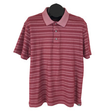 Eddie Bauer Travex Polo Shirt Men's Large Striped Short Sleeve Casual