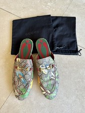 Gucci Princetown Mules 39 Tian Bird Print Slides