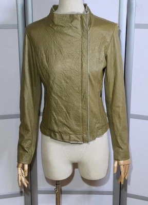 Women Cigno Nero Jacket Khaki Leather S - Bild 1 von 4
