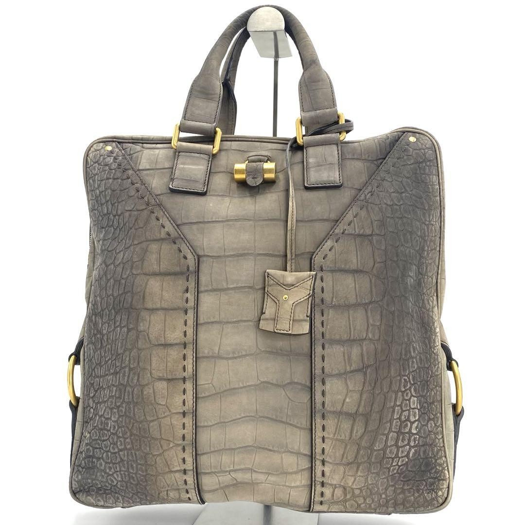 Borsa tote Ysl Saint Laurent in pelle con logo vintage Musa