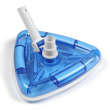 Swimming Pool Vacuum Head Clear View Transparent Weighted Triangle w/ Connection