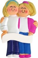 Friends Sisters Both Blonde Personalized Christmas Tree Ornament