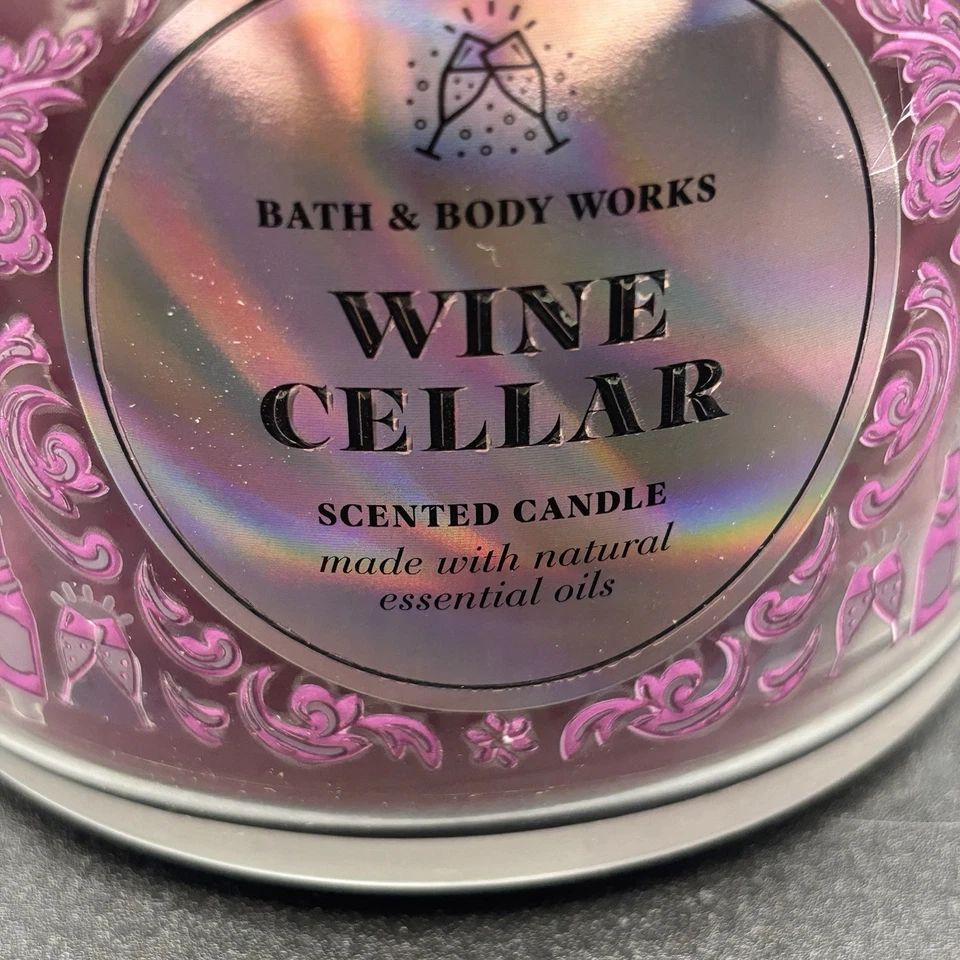 Bath & Body Works Wine Cellar 3 Wick Candle 14.5 oz Purple Apple Fig Cedar wood - Image 4 of 4