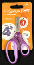 Fiskars - Blunt-Tip - 5 in. Kids Scissors - Soft Grip Handle - Purple - Ages 4 
