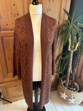 Peruvian Connection Fab  Open Long Pima Cotton Cardigan Size XL ch 55”