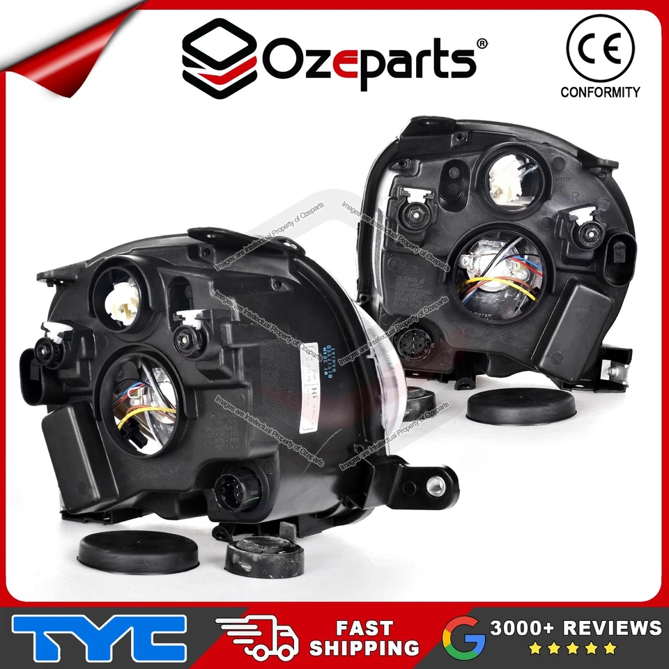 Set / Pair LH+RH Upper Head Light Lamp (Low Beam) For Fiat 500 500C 2008~2015 - Image 2 of 4