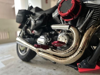 HD Exhaust Header Pipe Fits Harley-Davidson Dyna Super Glide FXD 2-1 Wide Glide
