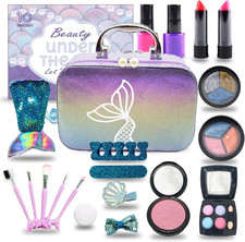 Kids Makeup Set for Girls - Non Toxic Washable Mermaid Makeup Kit, Little Mermai