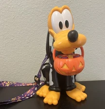 Disney Parks 2025 Happy Halloween Pluto Skeleton Sipper Cup Pumpkin in hand