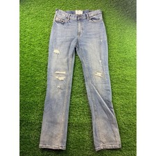 Sun  Stone Womens Distressed Skinny Jeans Light Wash Sz 30W 32L Preowned Denim