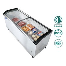 Curved Top Display Freezer Perfect Ice Cream Showcase, 6 Baskets, Anti-Fog