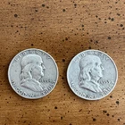 SILVER 90% Ben Franklin Half Dollars ( Lot Of 2 ) 1953 And 1954