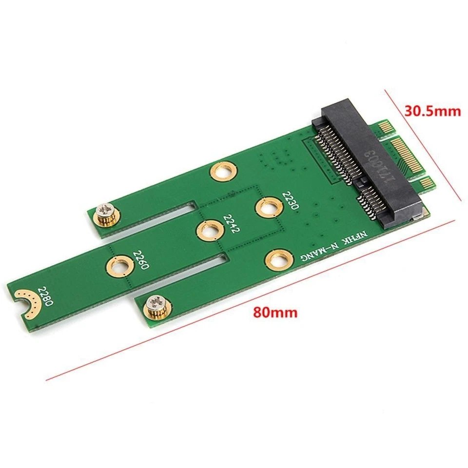 NGFF M.2 B Key to mSATA Mini PCI-E SATA 3.0 SSD Male Adapter Converter Cards - Image 2 of 3