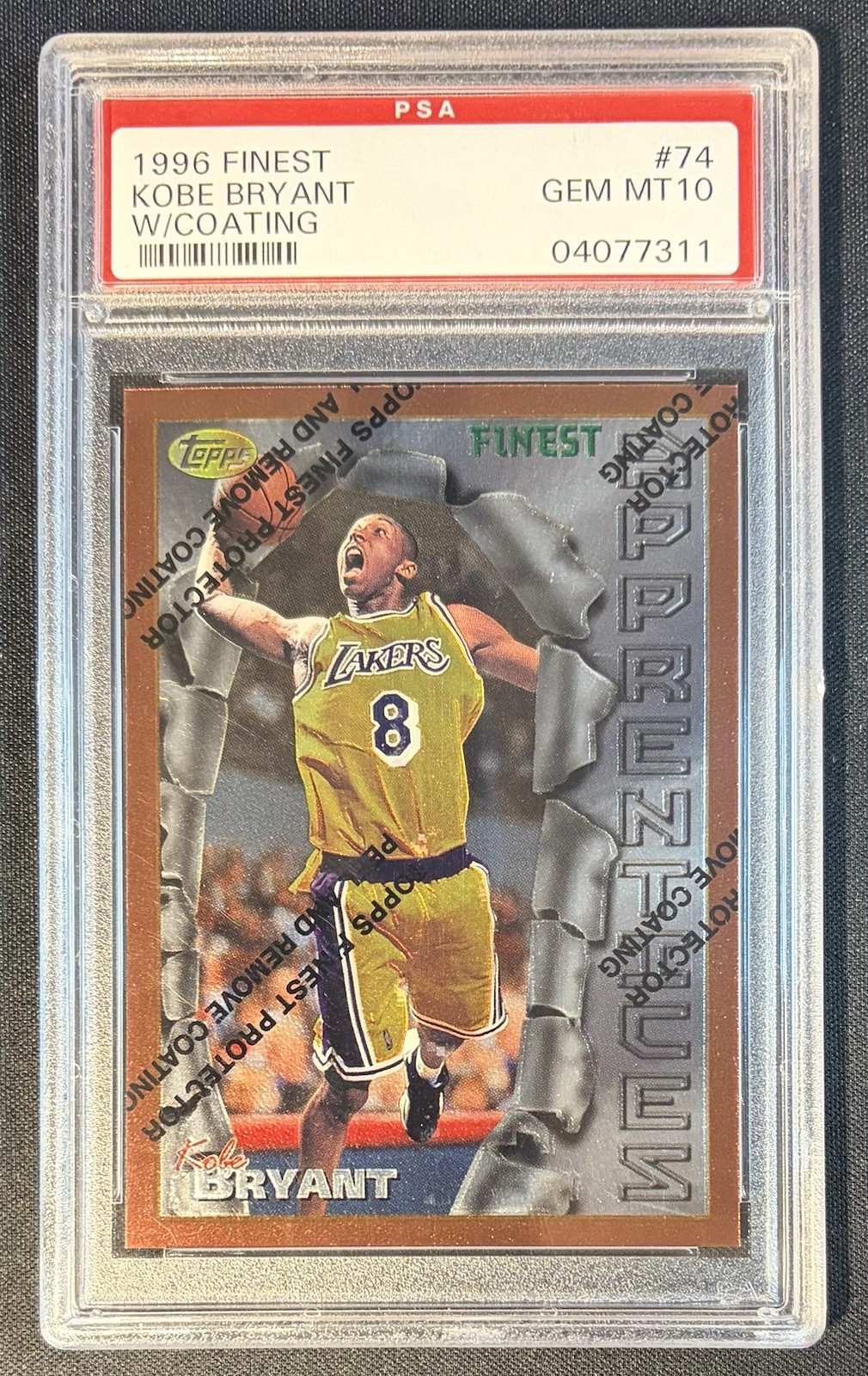 Kobe Bryant 1996 Topps Finest #74 Bronze - Base (with Coating
