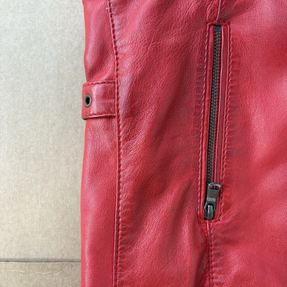 Chaqueta de moto de cuero de vaca HD triple ventilación HD para mujer, talla grande Foto 4 de 4