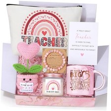 Teacher Appreciation Gifts for Women 7 Pcs, Christmas End of Year Thank Pink
