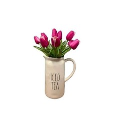 Farmhouse Artificial Pink Tulips 14 Inch Realistic Bundle Of 10 Fake Mom Gift