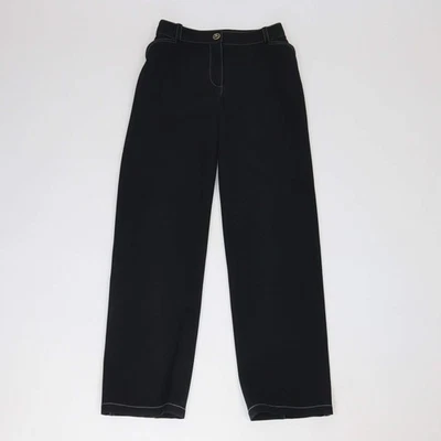 Pantalones de pierna recta de acetato negro Chanel - Imagen 1 de 4