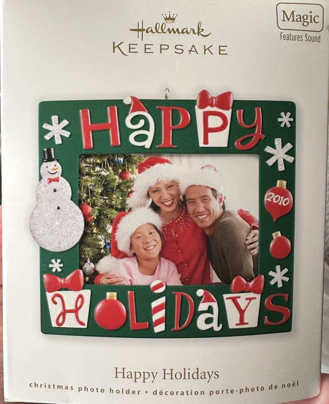 2010 Hallmark Keepsake Happy Holidays Photo Holder Magic Sound QXG7053 NIB