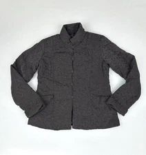 Eileen Fisher Women’s Silk Shell and Lining Jacket Warm Filling Black Size XS