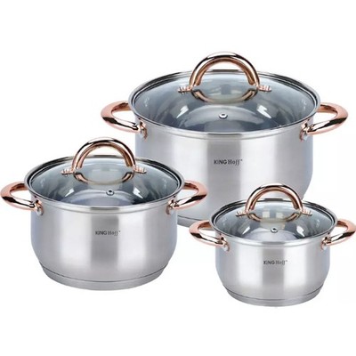 KINGHOFF Rosegold KH-1761 6-teiliges Stahltopfset