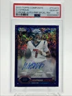 CJ STROUD 2023 TOPPS CHROME COMPOSITE PURPLE SPECKLE RC AUTO /199 PSA 10 Q0902