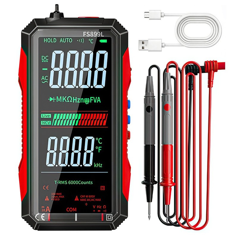 Electrical Automatic FS899L Multimeter Tester USB Rechargeable Multimeter