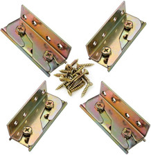 Bed Rail Brackets 4 Sets Heavy Duty No Mortise Bed Frame Connectors With Screws