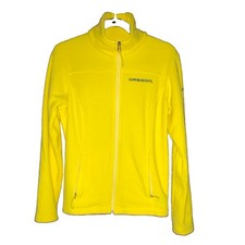 Columbia Women  s Yellow Fleece Full Zip Jacket w/ Pockets Size M Oregon NWOT