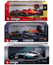 Bburago 1:18 Formula F1 Racing Die-Cast Car, Ferrari, Red Bull, Mercedes