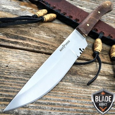 8.5'' Mountain Man Western Style Skinner Fixed Blade Trade Patch Knife + Sheath