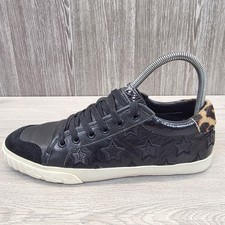 Ash Majestic Size UK 5 Black Leather Star Leopard Print Trainers EU 38 Rare 