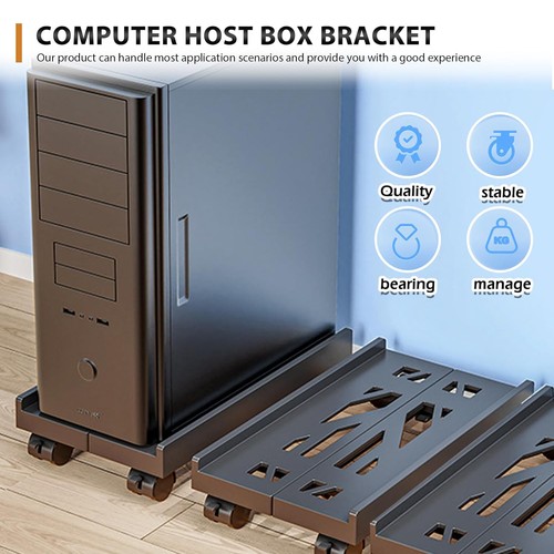 Computer Ständer Mobiler CPU Ständer mit 4 Rollen CPU-Wagen Unter Schreibtisch - Afbeelding 6 van 12