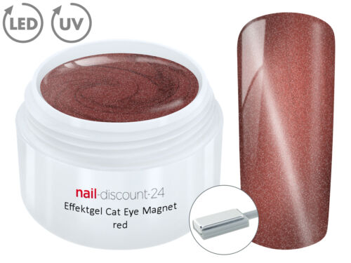 UV LED Effekt Gel Cat Eye Magnet RED Glitzer Farb Color Magic Nail Art Lack Rot - Bild 1 von 3