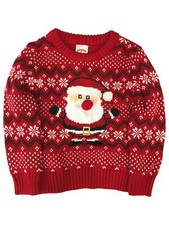 Infant  Toddler Boys  Girls Red Santa Claus Christmas Holiday Sweater