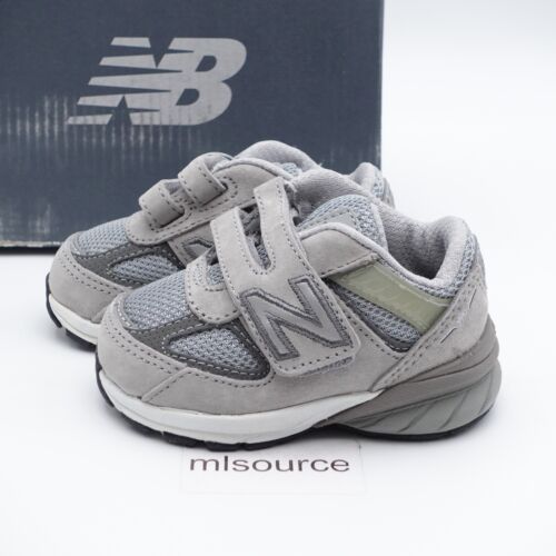 Size 3 XWIDE Infant Kid's New Balance 990 V5 Hook and Loop Sneaker IV990GL5 Grey - Picture 1 of 7