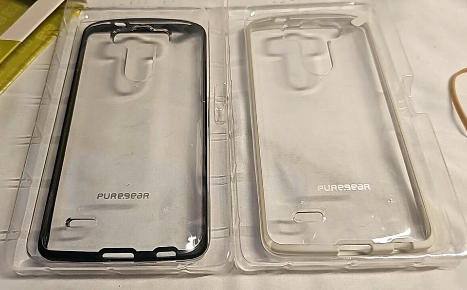Lote de 2 fundas de impacto Puregear Slim Shell para LG G3 cubiertas transparentes delgadas negras blancas Foto 3 de 4