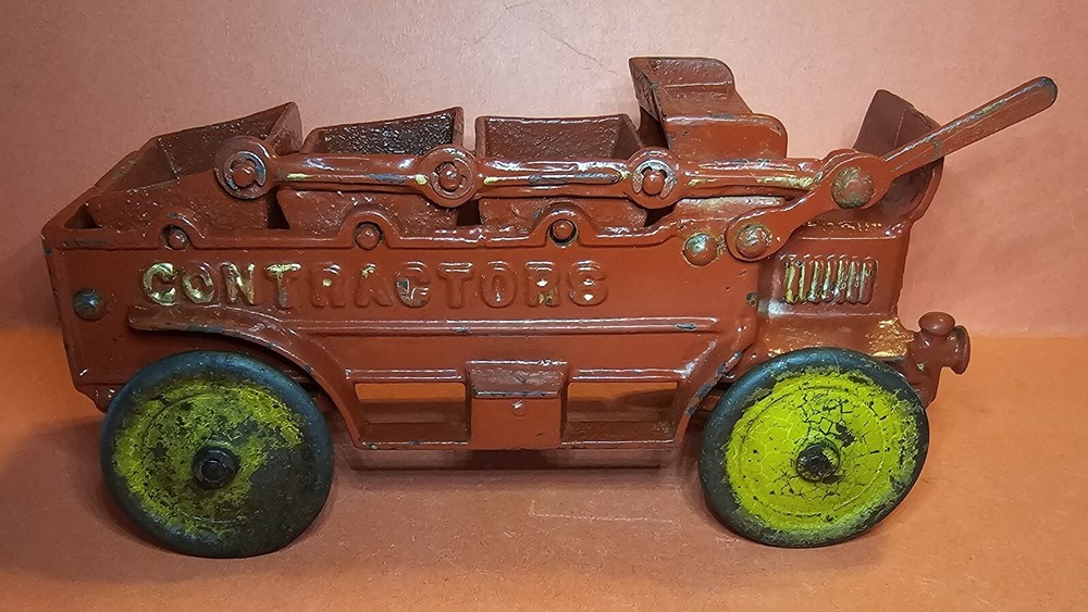 Rare Kenton Antique Cast Iron Contractors Dump Wagon Truck Old Vintage Arcade