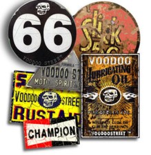 66 STICKER PACK BY VOODOO STREET™, vinile impermeabile, qualità, aspetto ratto, arrugginito