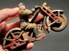 Antique Vintage Style Cast Iron Toy Motorcycle Police Patrol Rider  — photo 2