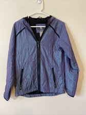 Champion Windbreaker Jacket Youth Large 12-14 Iridescent Zip Up Nylon Y2K Gym
