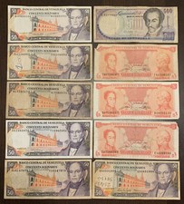 1992-1998 50 Bolivares, 1989 5 Bolivares, 1995 500 Bolivares Venezuela 10 Notes