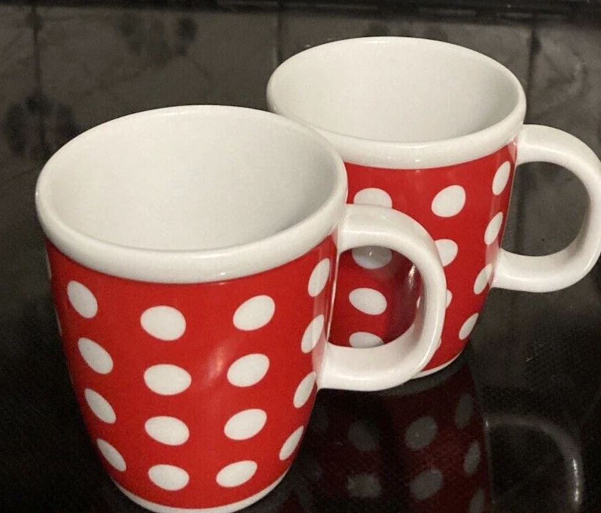 Керамические кофейные кружки BODUM красно-белые горошек набор из 2 - Изображение 4 из 4