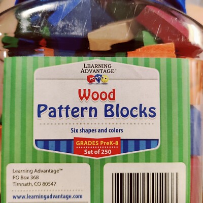 NIC, Learning Advantage Pattern Wooden Blocks primary colors, Square, Diamond...