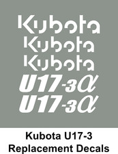 Kubota Digger U17-3 / Plant set of vinyl sticker decals - UK Seller